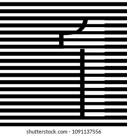 one number vector black and white line background frosted 