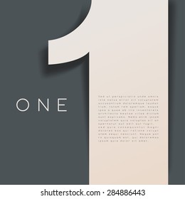 One : Numeral Graphic in Overlapping Element : Vector Illustration