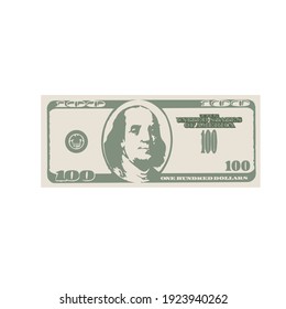 Billete de cien dólares. Dinero verde. dólar estadounidense. Billete antiguo. Bill.