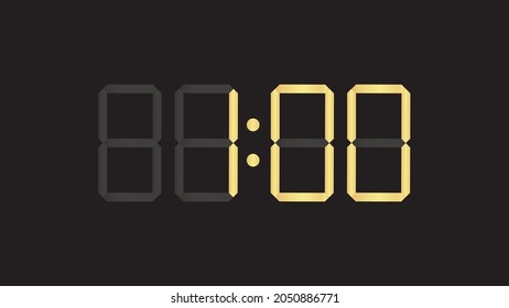 one o clock am luxury gold digital watch 1 vector 