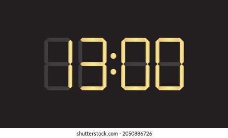 Luxus-Gold-Uhr-Digitaluhr 1 Vektorgrafik 