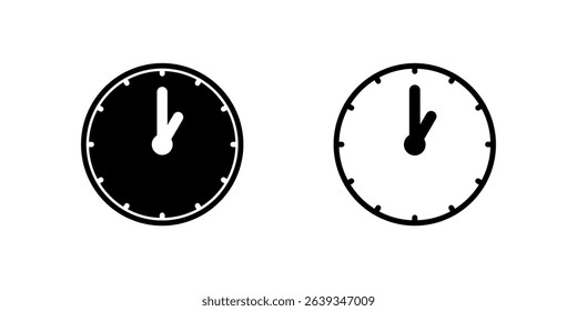 A one oclock analog clock icon, versatile for indicating lunch break, early afternoon, and specific appointments.