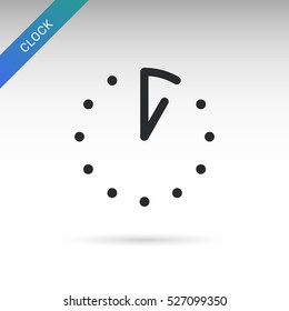 One O'clock. Clock Graphics, Clock Icon With Hour And Minute Pointers.