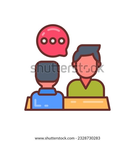 One on One Mentoring icon in vector. Illustration