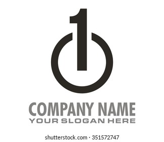 one on off power button logo icon vector