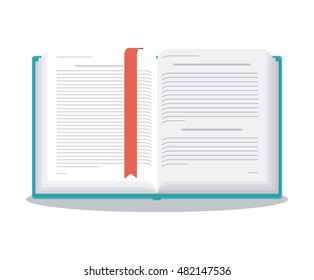 One open book icon. Learning knowledge and library theme. Colorful design. Vector illustration
