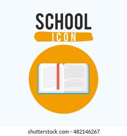 One open book icon. School learning knowledge and library theme. Colorful design. Vector illustration