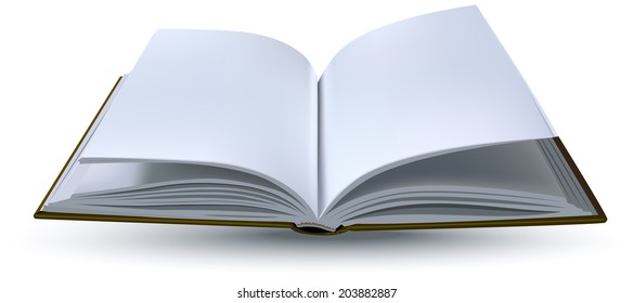 One Open Book Realistic. Vector Format Illustration