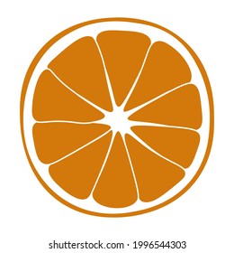 
One orange fruit, vector graphics