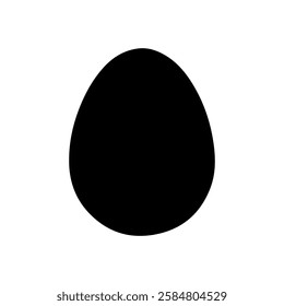 One ostrich egg silhouette vector flat illustration design on white background.