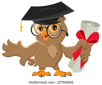 One owl diploma. Illustration in vector format
