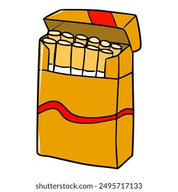 one pack cigarettes illustration hand drawn isolated vector