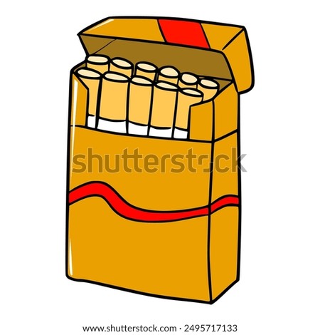 one pack cigarettes illustration hand drawn isolated vector