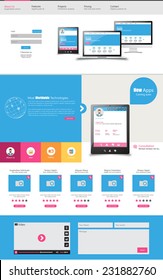 One page business website template - home page design - clean and simple - vector illustration 