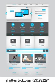 One page business website template - home page design - clean and simple - vector illustration 