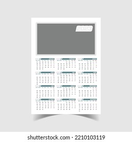 One page calendar design template
