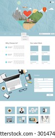 One Page Flat Website Design Template