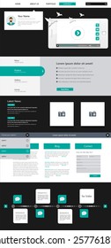 One Page Flat Website Template Design