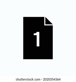 One Page Icon. First, Single Symbol. Applied for Design Element, Presentation, Website or Application - Vector.
