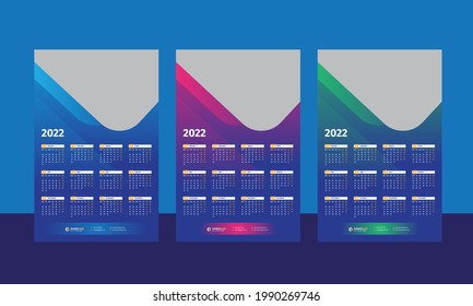 One Page Wall Calendar 2022 Template