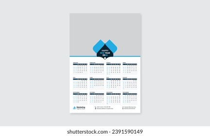 one page wall calendar 2024 template