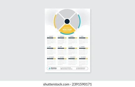 one page wall calendar 2024 template