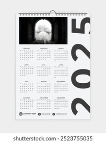 Einseitiger Wandkalender 2025