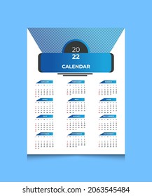 One Page Wall Calendar Design 2021.Wall Calendar Design 2021, Set Wall Calendar template design. Week Starts on Saturday. 2021 new year calendar in minimal.