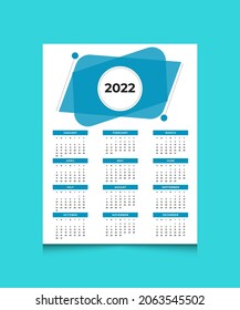 Diseño de calendario de pared de una página 2021.Diseño de calendario de pared 2021, diseño de plantilla de calendario de pared. La semana empieza el sábado. Calendario del año nuevo 2021 en mínimo.