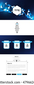 One page website design, with abstract cyberspace background
