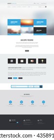 one page website design with blurred background