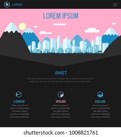 One Page Website Design with City Header