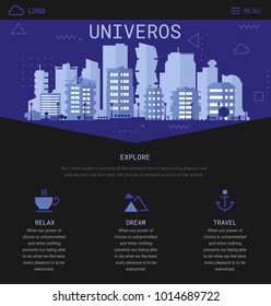 One Page Website Design with City Header