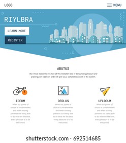 One Page Website Design with City Header