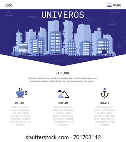 One Page Website Design with City Header