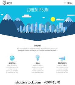 One Page Website Design with City Header