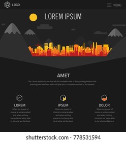 One Page Website Design with City Header