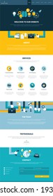 One page website design template in flat design style