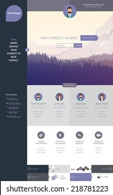 One page website design template flat illustrations.