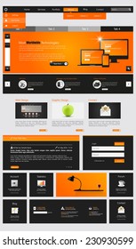 One page website design template and ux/ui kit for website design. 