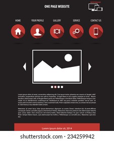 One page website design template vector illustration, eps10, easy to edit
