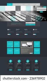 One page website design template, Vector Eps10