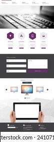 One page website design template. All in one set for website design that includes one page website template