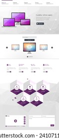 One page website design template. All in one set for website design that includes one page website template