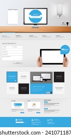 One page website design template. Vector Eps 10 