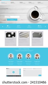 One page website design template. All in one set for website design that includes one page website templates and ux/ui kit for website design. 