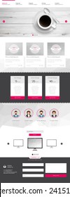 One page website design template. All in one set for website design that includes one page website templates and ux/ui kit for website design. 