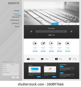 One Page Website Design Template. All In One Set For Website Design That Includes One Page Website Template.