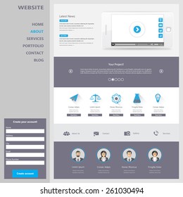 One page website design template. All in one set for website design that includes one page website template.