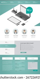 One page website design template. All in one set for website design that includes one page website template.